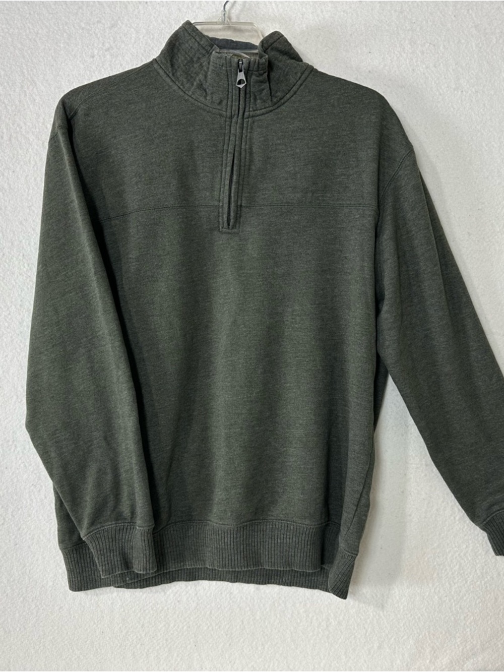 Men's North Hudson Outfitters Olive Quarter-Zip Sweater Size L Heritage Preppy